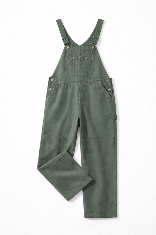 Unisex Loose-Fit Utility Bib Overall Jumpsuit