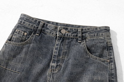 Heavyweight Multi-Pocket Washed Vintage Loose Jean