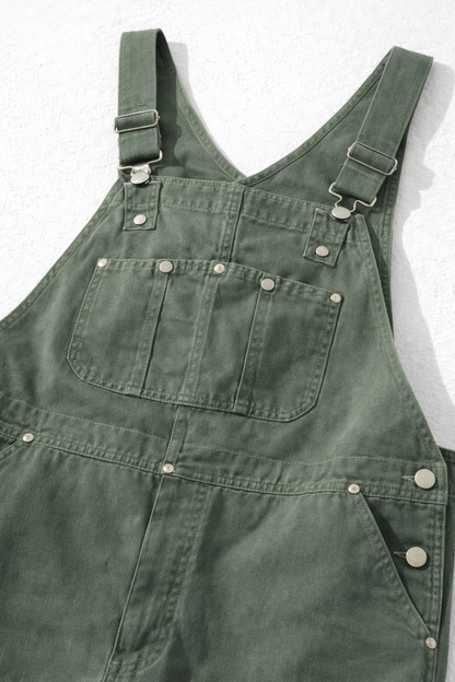 Unisex Loose-Fit Utility Bib Overall Jumpsuit